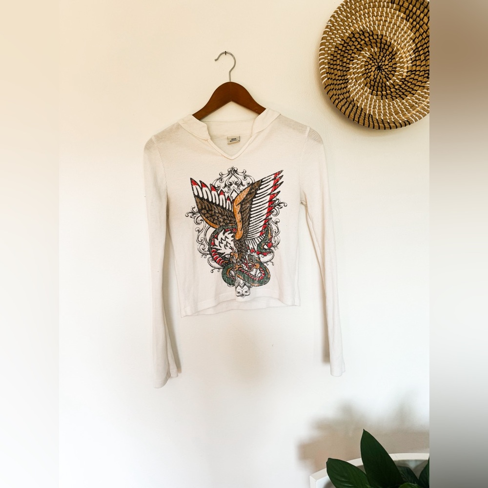 Urban outfitters grunge waffle-knit top